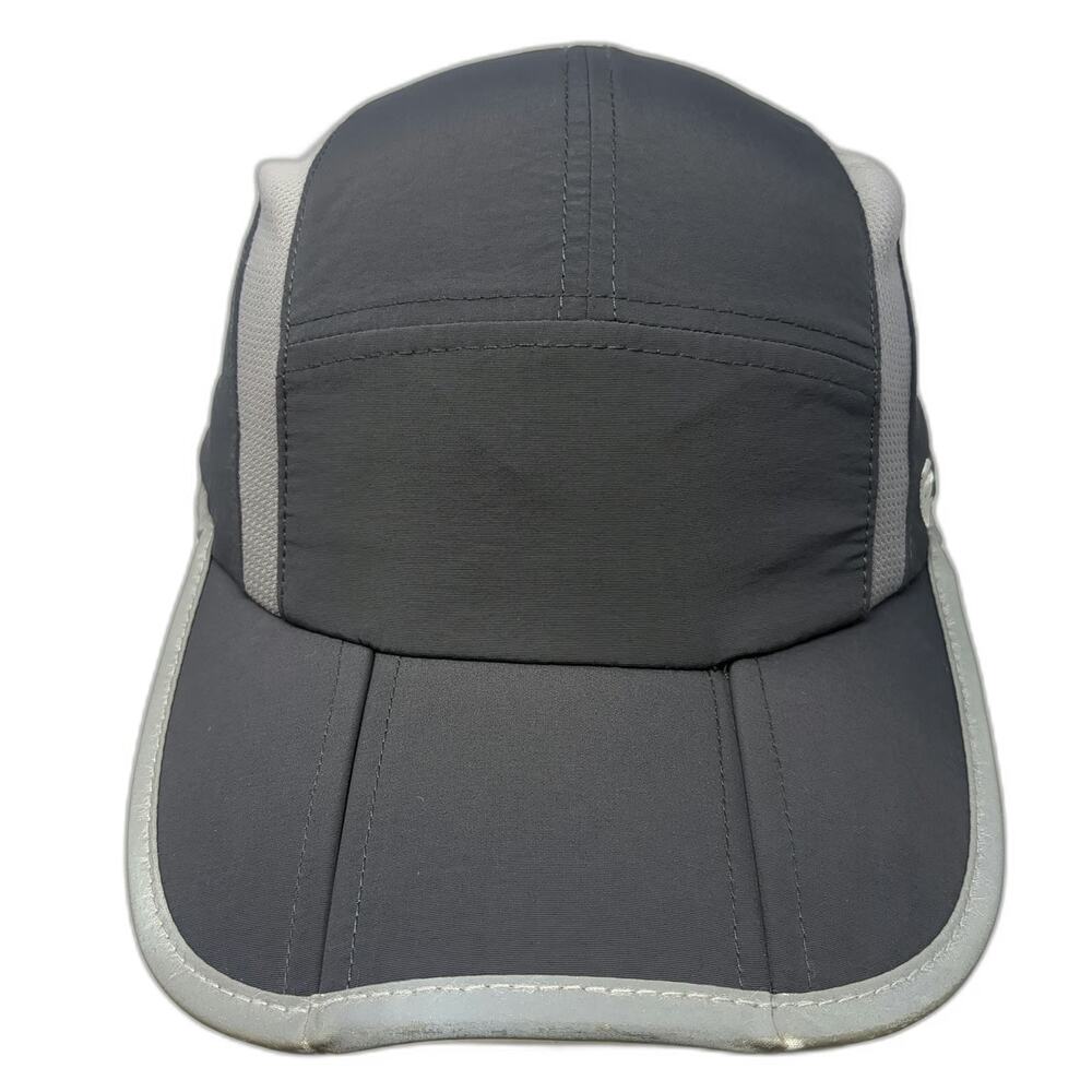 GADIEMKENSD 5 Panel Gray One Size Reflective Foldable Brim UPF 50+ Mesh Hat